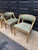 Wood Set of 4 Custom Restoration Hardware Swedish Demi-Lune Chairs For Sale - Image 7 of 14
