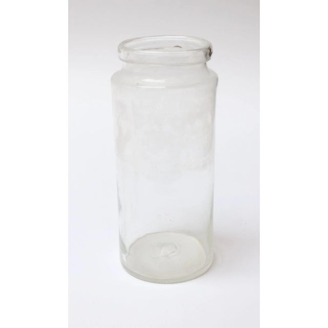 Transparent French Antique Blown Cylindrical Clear Glass Jar - Ten Available For Sale - Image 8 of 13