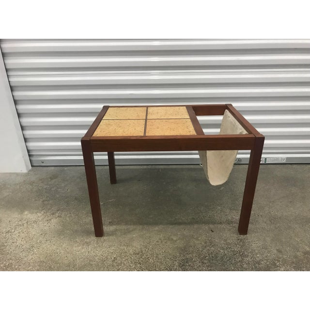 1980s Danish Teak and Tile Magazine Rack Side Table . For Sale - Image 13 of 13