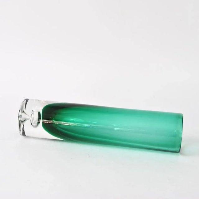Vintage Green Glass Vase from Schott Zwiesel, 1970s For Sale - Image 4 of 8