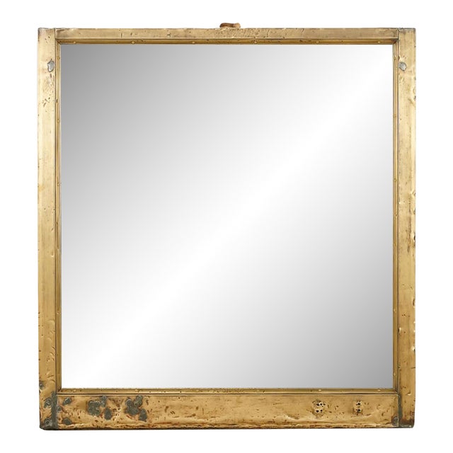 Toy Building Muntz Metal Window Frame Mirror 43.875 X 47.25 In. For Sale