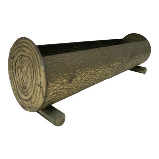 Vintage Brass Branch Log Planter on Small Log Feet For Sale
