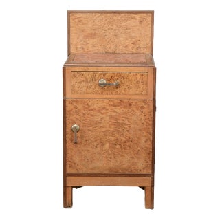 Art Deco Nightstand in Walnut Burl Wood For Sale