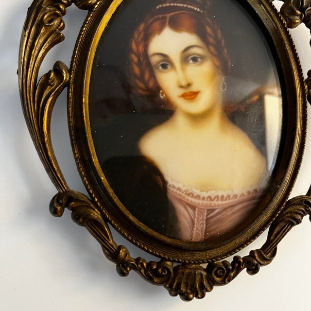 1980s Vintage Italian Miniature Portrait For Sale - Image 5 of 8