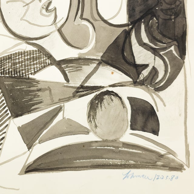 Figures in a Divided Interior - Robert Lohman, C. 1980 For Sale - Image 4 of 10