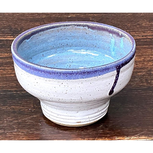 Handcrafted Blue and White Ceramic Bowl For Sale - Image 14 of 18