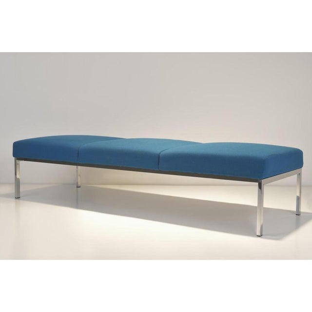 Walter Knoll Square Chrome-Plated Steel Tube Factory Bench by Walter Knoll, Germany, 1969 For Sale - Image 4 of 12