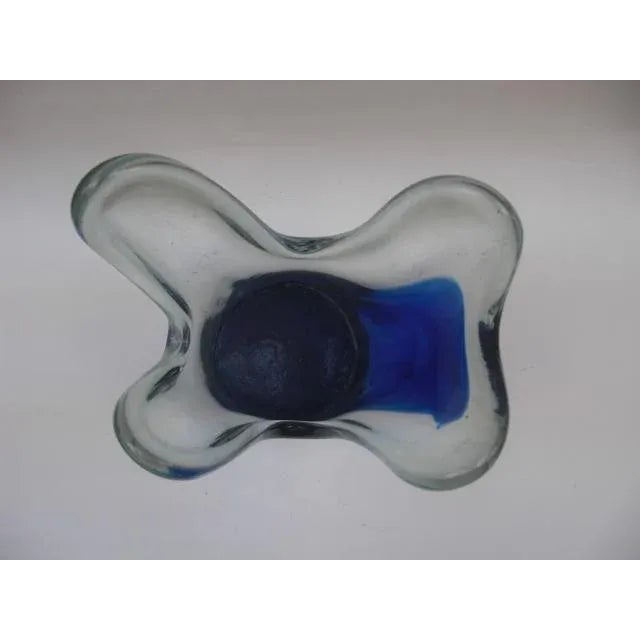 Blue Art Glass Splash Vase For Sale - Image 8 of 9