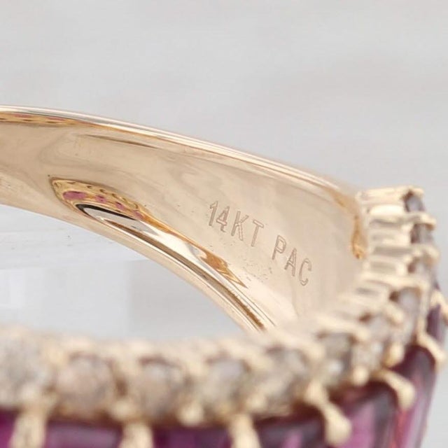 4.40ctw Garnet Champagne Diamond Ring 14k Yellow Gold Size 9.25 Stackable For Sale In Greensboro - Image 6 of 8