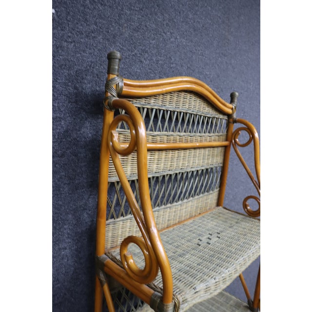 Italian Bamboo and Wicker Etagere For Sale - Image 12 of 15
