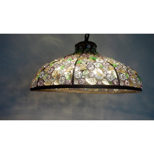 Burnished Brass and Crystal Chandelier from Palwa, 1950s For Sale - Image 10 of 12
