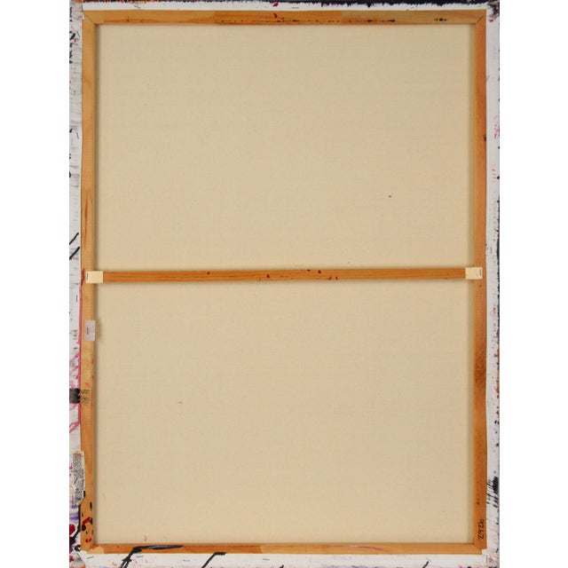 Red Red and Black Abstract Expressionist Composition in Acrylic on Canvas by Charles David Francis For Sale - Image 8 of 8