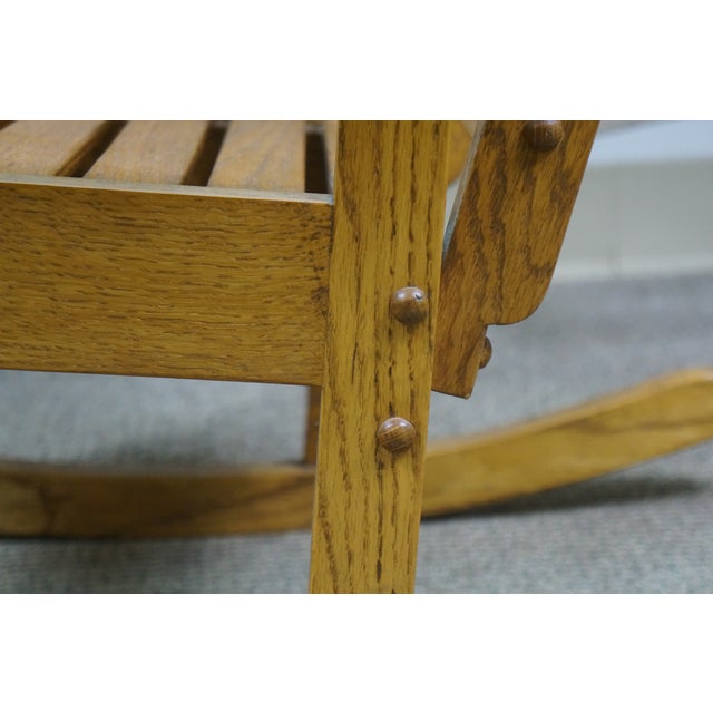 Vintage Mission Oak Child Doll Dollhouse Size Rocking Chair Rocker 23" For Sale - Image 9 of 13