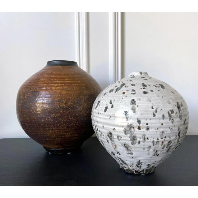 2000 - 2009 Ceramic Moon Jar Vase by Otto Heino For Sale - Image 5 of 13