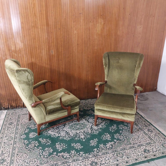 Olive Vintage Lounge Chairs by Paolo Buffa, 1950 For Sale - Image 8 of 8
