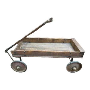 Early 20th Century American Jitney Wood Wagon Pull Toy