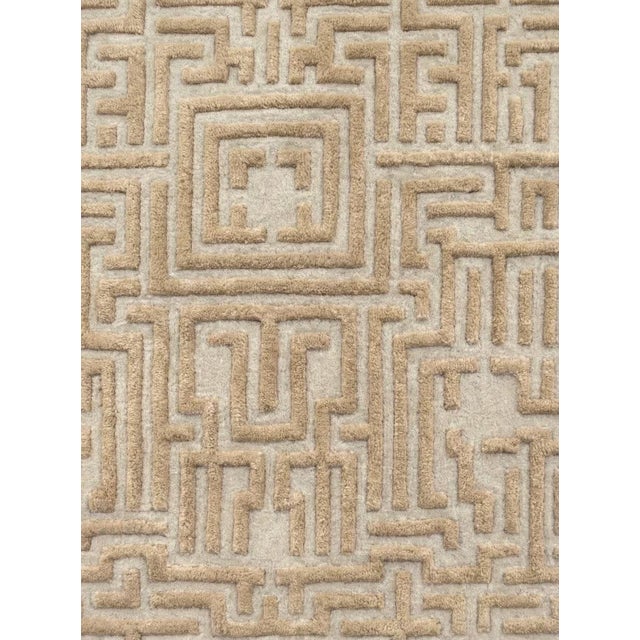 Not Yet Made - Made To Order Theseus Hand-Tufted Maze Rug, Wheat Tan, 4x6 For Sale - Image 5 of 5