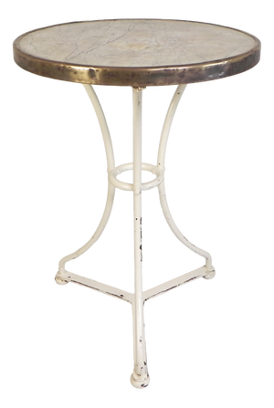 Bistro Table with Marble Top and Brass Rim, 1890s