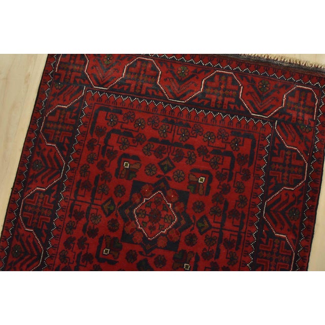 Turkmen Runner 2’7” X 9’1” Red Wool Tribal Hand-Knotted Oriental Rug For Sale In Philadelphia - Image 6 of 12