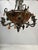 Napoleon III bronze and alabaster chandelier Silvered bronze frame with eight lights Central colored alabaster bowl...