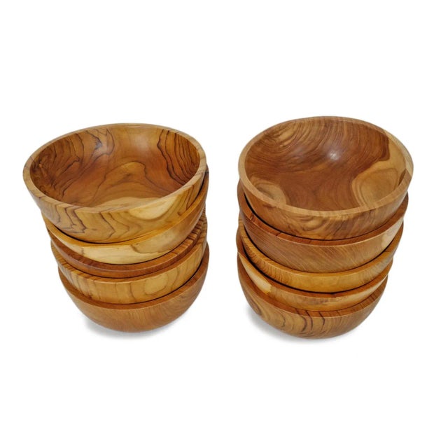 Wood Simple Teak Wood Bowl For Sale - Image 7 of 8