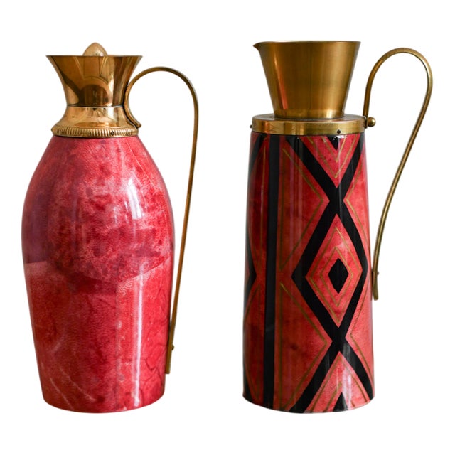 Thermos Carafes by Aldo Tura for Macabo, 1950s, Set of 2 For Sale