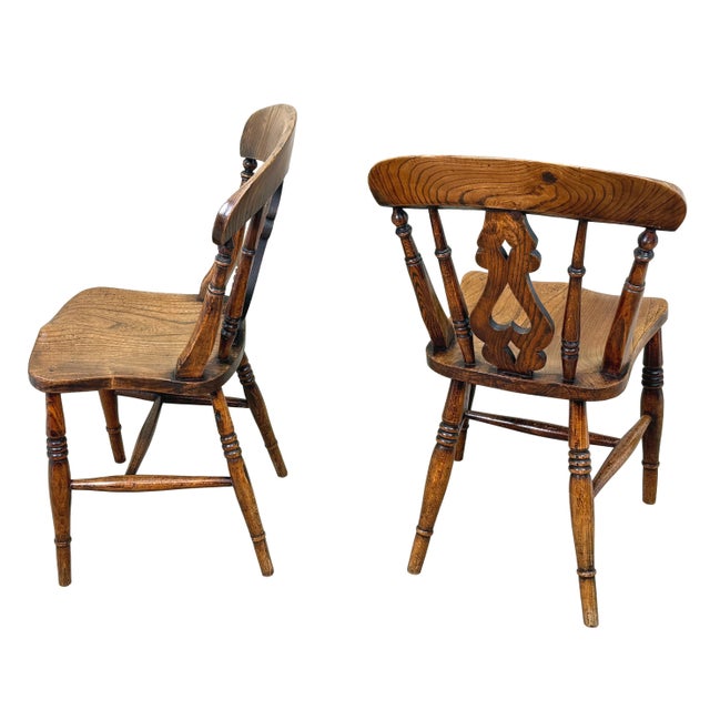 Brown Mid-19th Century Farmhouse Kitchen Windsor Dining Chairs, 1860, Set of 6 For Sale - Image 8 of 16