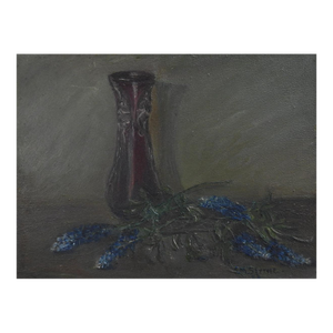 Small Early 20th Century Stella Meyer Sterne Bluebonnet Still Life Painting