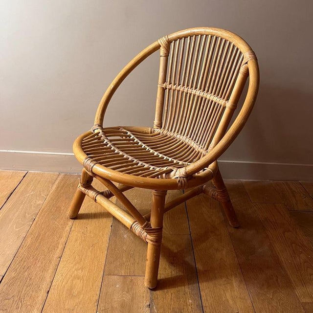 Vintage Bamboo Childrens Chair For Sale - Image 4 of 8
