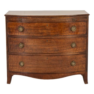 19th Century Regency English Mahogany Bow Fronted Chest of Drawers For Sale