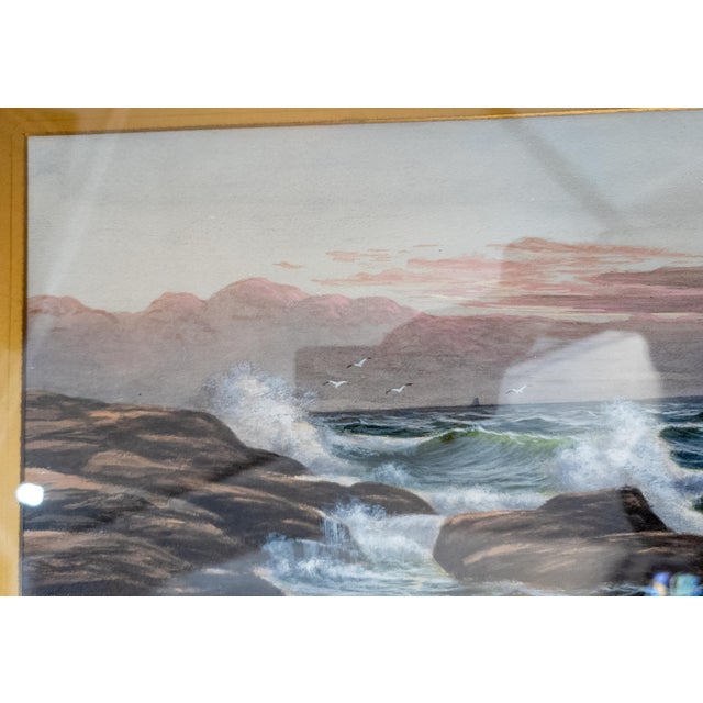 Early 20th Century Luminist Watercolor Seascape Painting by Charles Grant Davidson For Sale - Image 13 of 15
