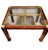 Rare 1970s Hollywood Regency Flamed Burl Wood, Copper, Brass, and Glass 4-Piece Table Set For Sale - Image 4 of 12