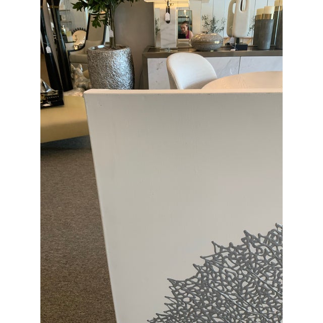 Silver Pair of Silver Coral Canvases For Sale - Image 8 of 9