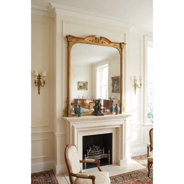 K0574 an exceptional victorian giltwood overmantle mirror, presenting a beautifully preserved example of late-19th-century...