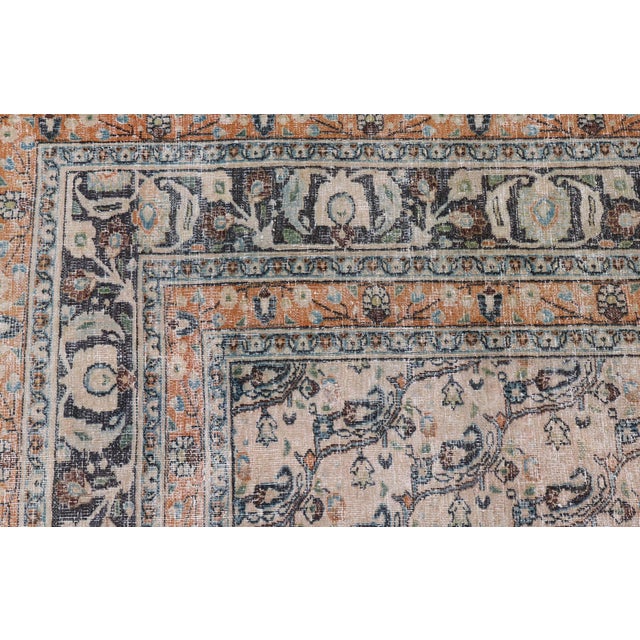 Antique Ne Persian Khorasan Rug in Diagonal Paisley Design With Gray & Sand 8'0 X 10'10 For Sale In Atlanta - Image 6 of 10