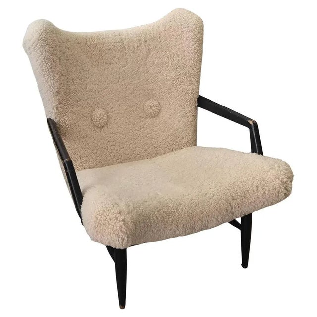 Swedish Modern Easy Chair in Sheepskin from Svante Skogh, 1950s For Sale - Image 10 of 10