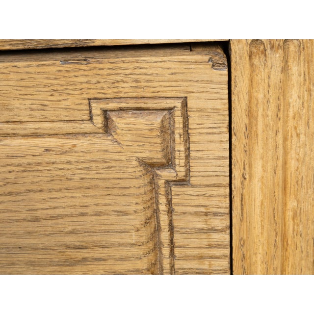 French 19th Century French Louis XVI Style Bleached Oak Three-Drawer Chest with Carved Panels For Sale - Image 3 of 12