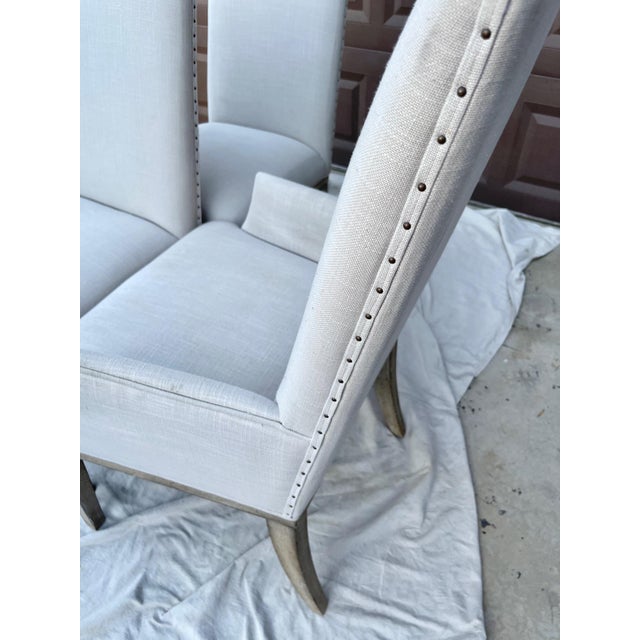 restoration-hardware-style-set-of-linen-nailhead-dining-chairs-chairish