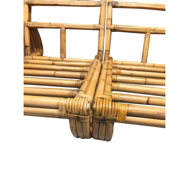 Mid-Century Modern Restored Rattan 3-Strand Full Pretzel 3 Piece Sofa For Sale - Image 3 of 7