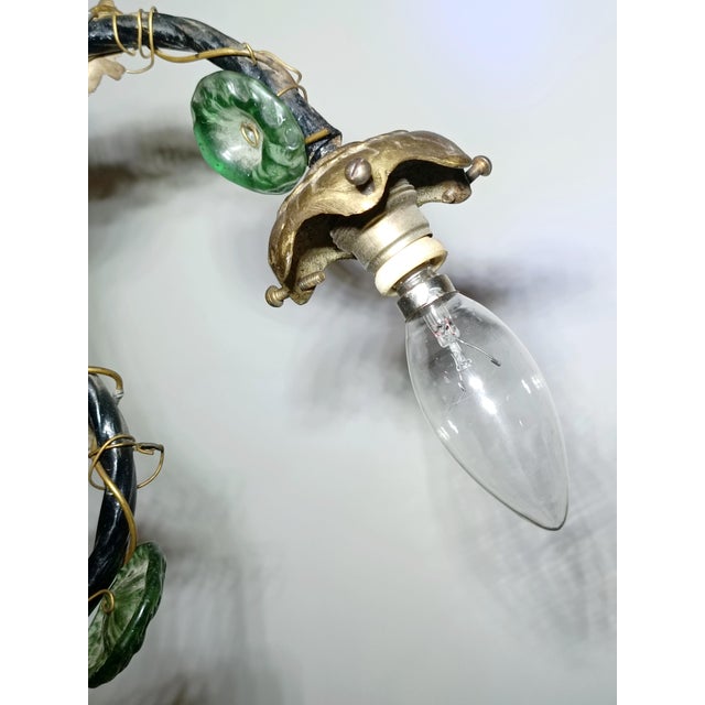 Metal Murano Glass Grape Cluster Lamp, 1960s For Sale - Image 7 of 11