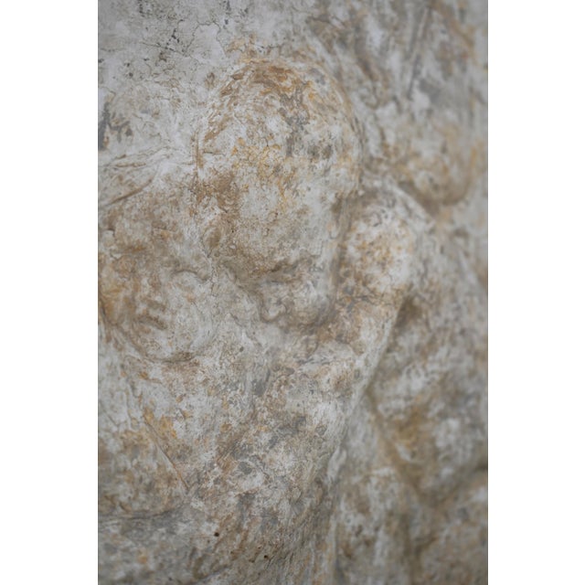 Neoclassical Framed Cherub Relief Stone Plaque For Sale - Image 4 of 10