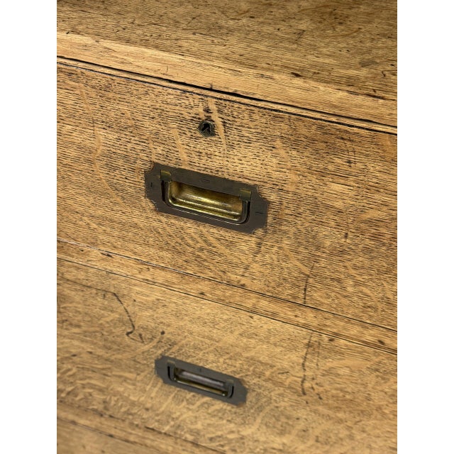 Metal Campaign Chest of Drawers in Oak, 19th Century For Sale - Image 7 of 18