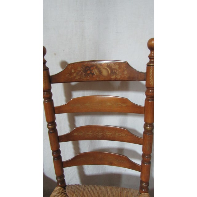 1980s Hitchcock Farmhouse Dining Kitchen Room Set Rush Seats Rare For Sale - Image 10 of 11