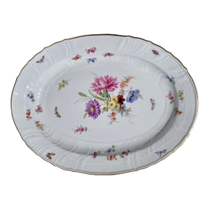 Antique Meissen Porcelain Floral Platter, 19th Century