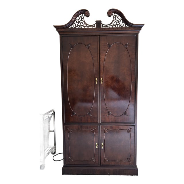 Late 20th Century Furniture Mahogany Armoire For Sale
