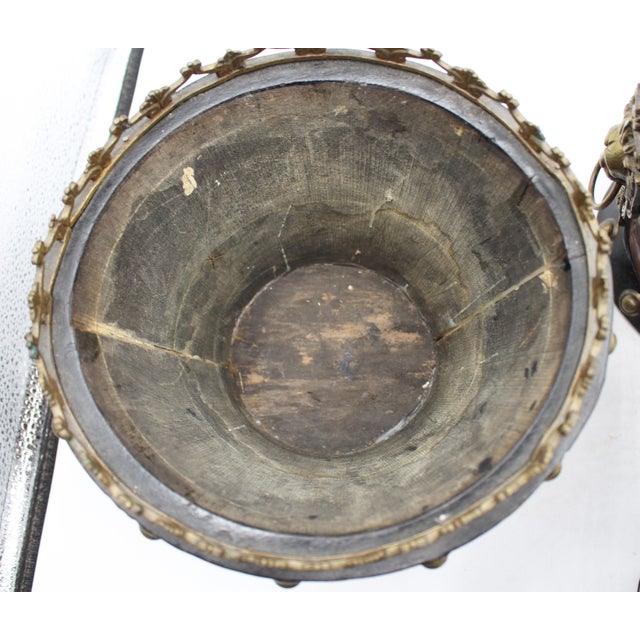 Pair of French Napoleon III Period Walnut, Bronze, & Brass Jardinieres For Sale - Image 11 of 13