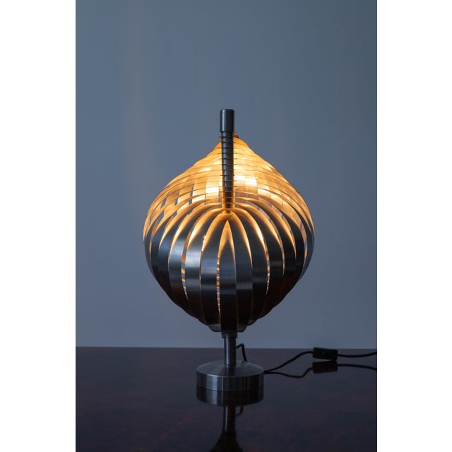 Vintage Spiral Table Lamp by Henri Mathieu, 1990s, in Flawless conditions. Designed 1970 to 1979 European Plug (up to...
