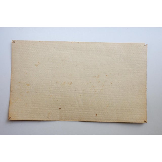 Small mid 20th century watercolor on paper impressionist painting country road landscape. Unsigned. Unframed, pin holes...