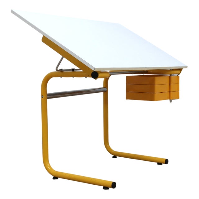 Yellow Writing Desk from Bieffeplast, 1960s For Sale