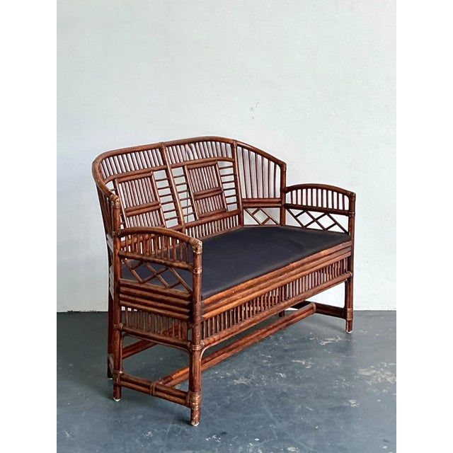 Vintage Brighton Pavillon Rattan Settee For Sale In West Palm - Image 6 of 12